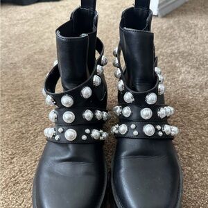 BP Black Pearl Studded Ankle Boots